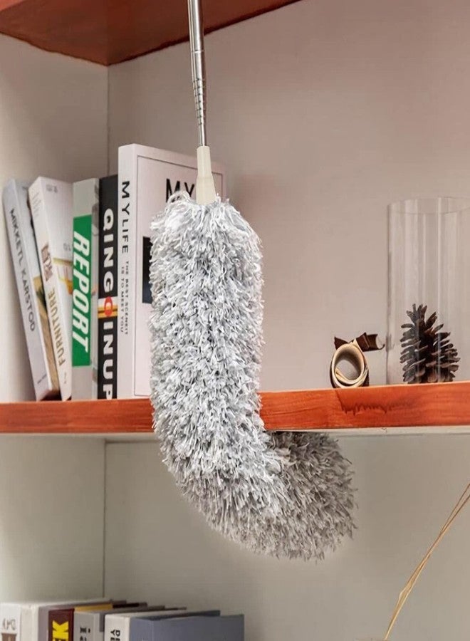 MOUCHOT Microfiber Duster for Cleaning with Telescoping Extension Pole, Extra Long 100 inches, Extendable Dusters for High Ceiling Fan, Baseboards, Cars, Vents(Gray) - Image 2